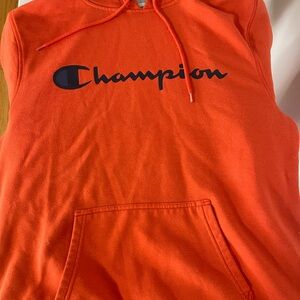 Champion Men's Bright Red Hoodie size L